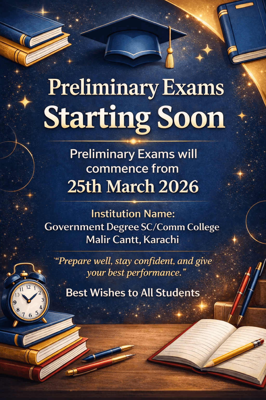 Preliminary Examinations Announcement